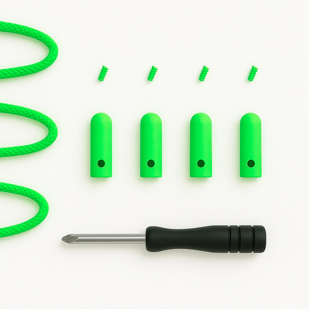 Set Embouts de Lacets & Aglets – Vert Fluo