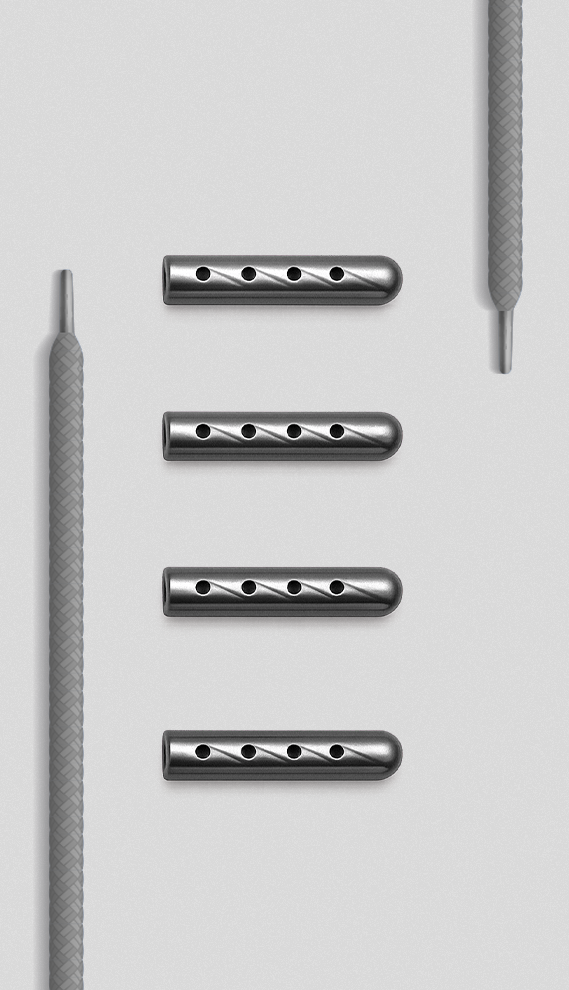 Embouts de Lacets - Gris Métallique